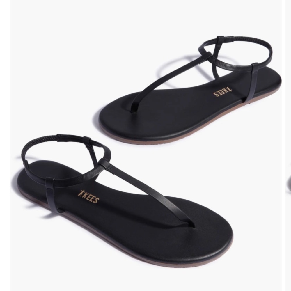 TKEES Mariana Sandal Leather T-Strap Flat Thong Women 9 EUR 40 Minimalist Casual